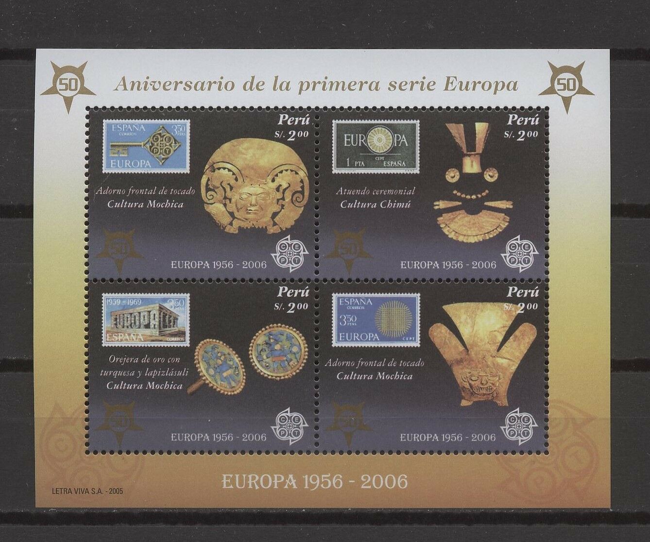 50 Jahre Europamarken, Cept, Schuck - Peru - Bl.32 ** Mnh 2005