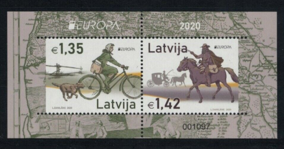 Europa Cept 2020 Historische Postwege Postrouten - Lettland Latvija Block 47 **